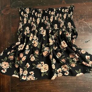 Floral Black and Pink Women's Skirt/ strapless top